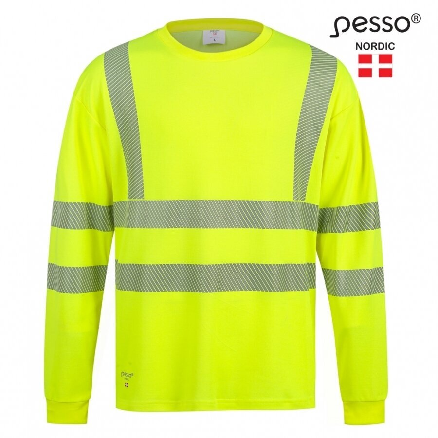 Marškinėliai PESSO HI-VIS HVMIL ilgomis rankovėmis, geltoni 1 Marškinėliai PESSO HI-VIS HVMIL ilgomis rankovėmis, geltoni 1