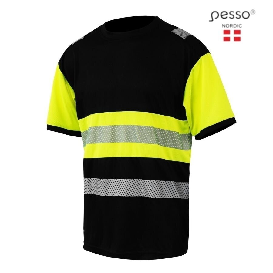 Marškinėliai PESSO HVM_Hi-vis,juoda - geltona 2 Marškinėliai PESSO HVM_Hi-vis,juoda - geltona 2