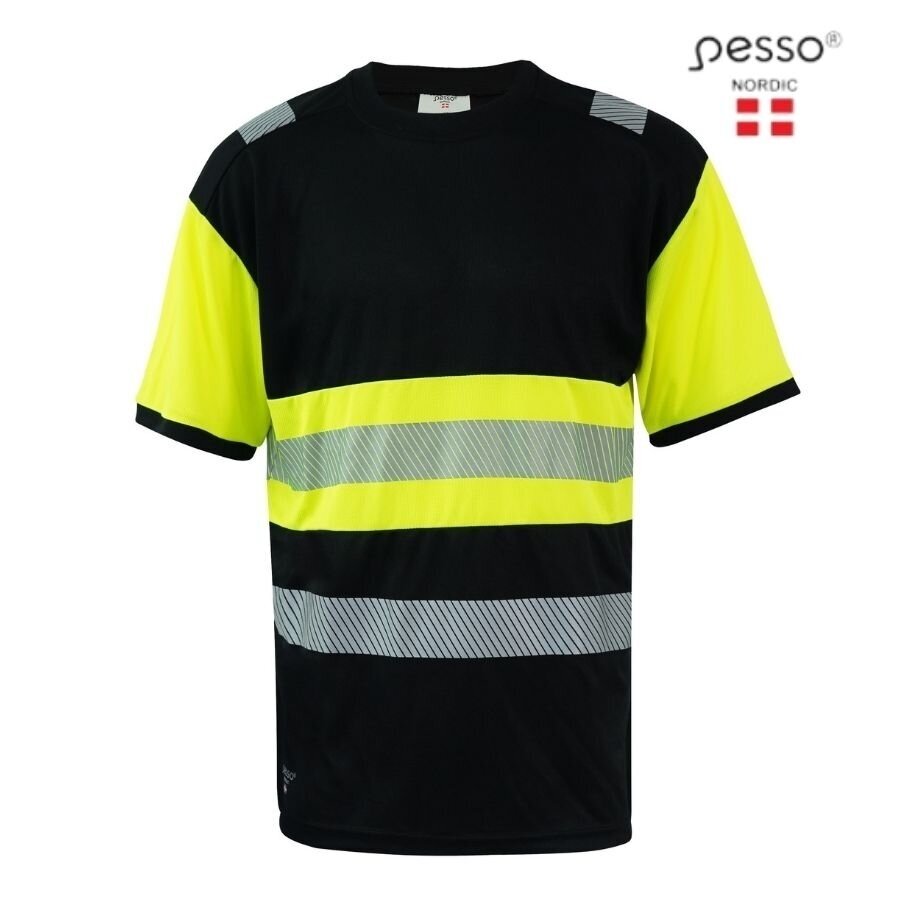 Marškinėliai PESSO HVM_Hi-vis,juoda - geltona Marškinėliai PESSO HVM_Hi-vis,juoda - geltona