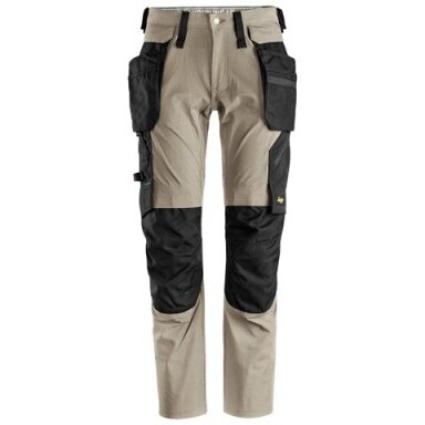 Tamprios SNICKERS WORKWEAR LiteWork 6208 darba bikses ar noņemamām kabatām, haki krāsā