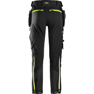Elastīgas SNICKERS WORKWEAR FlexiWork Softshell 6940 bikses ar karājamām kabatām, melnas 1 Elastīgas SNICKERS WORKWEAR FlexiWork Softshell 6940 bikses ar karājamām kabatām, melnas 1