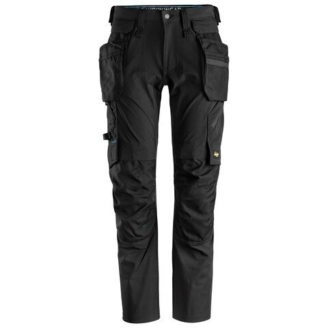 Tamprios SNICKERS WORKWEAR LiteWork 6208 darba bikses ar noņemamām kabatām, melnas