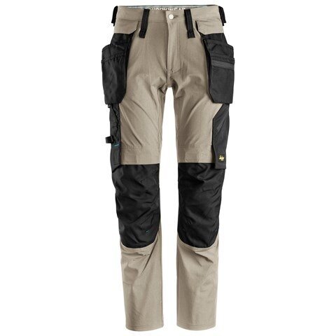 Tamprios SNICKERS WORKWEAR LiteWork 6208 darba bikses ar noņemamām kabatām, haki krāsā