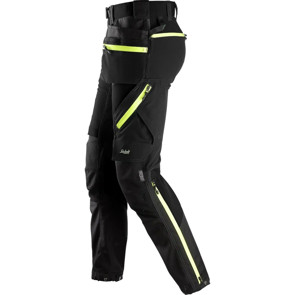 Elastīgas SNICKERS WORKWEAR FlexiWork Softshell 6940 bikses ar karājamām kabatām, melnas 2 Elastīgas SNICKERS WORKWEAR FlexiWork Softshell 6940 bikses ar karājamām kabatām, melnas 2