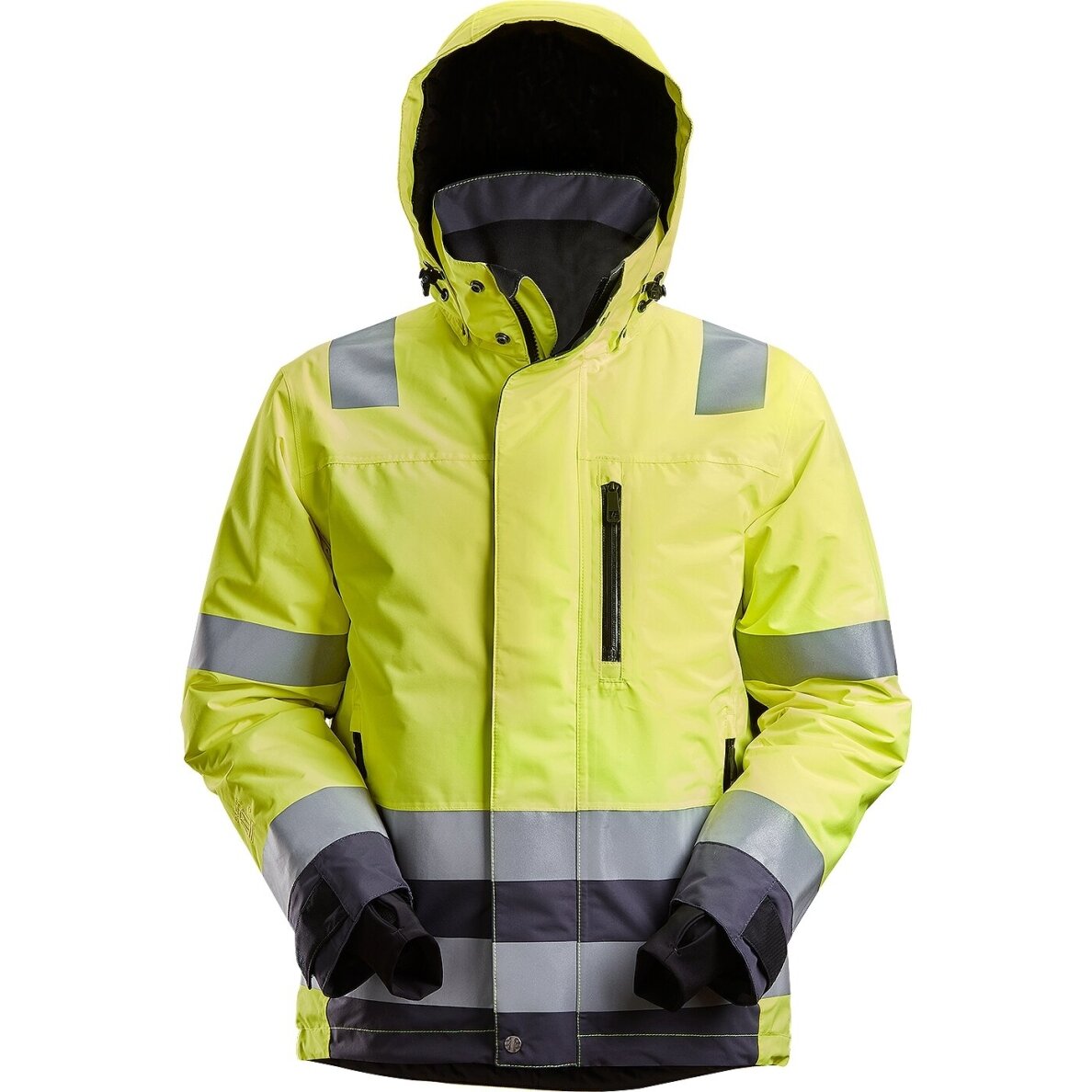 Ūdensizturīga Hi-Vis 37.5® ziemas jaka ar kapuci SNICKERS WORKWEAR 3. klase