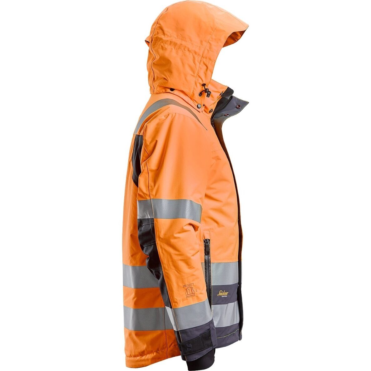Ūdensizturīga Hi-Vis 37.5® ziemas jaka ar kapuci SNICKERS WORKWEAR, 3. klase, oranža 2