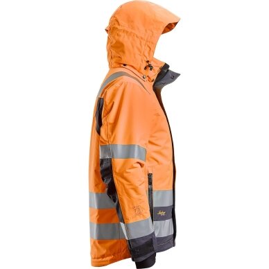 Ūdensizturīga Hi-Vis 37.5® ziemas jaka ar kapuci SNICKERS WORKWEAR, 3. klase, oranža 2 Ūdensizturīga Hi-Vis 37.5® ziemas jaka ar kapuci SNICKERS WORKWEAR, 3. klase, oranža 2