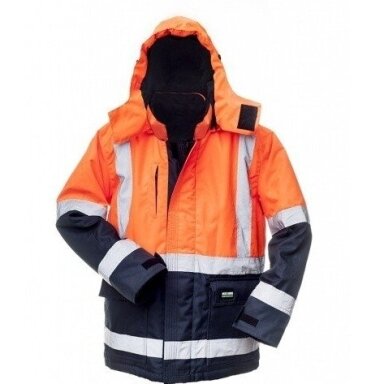 Augstas redzamības 2. klases BoSafety WJ-CANVAS-C2-0311 jaka ar membrānu